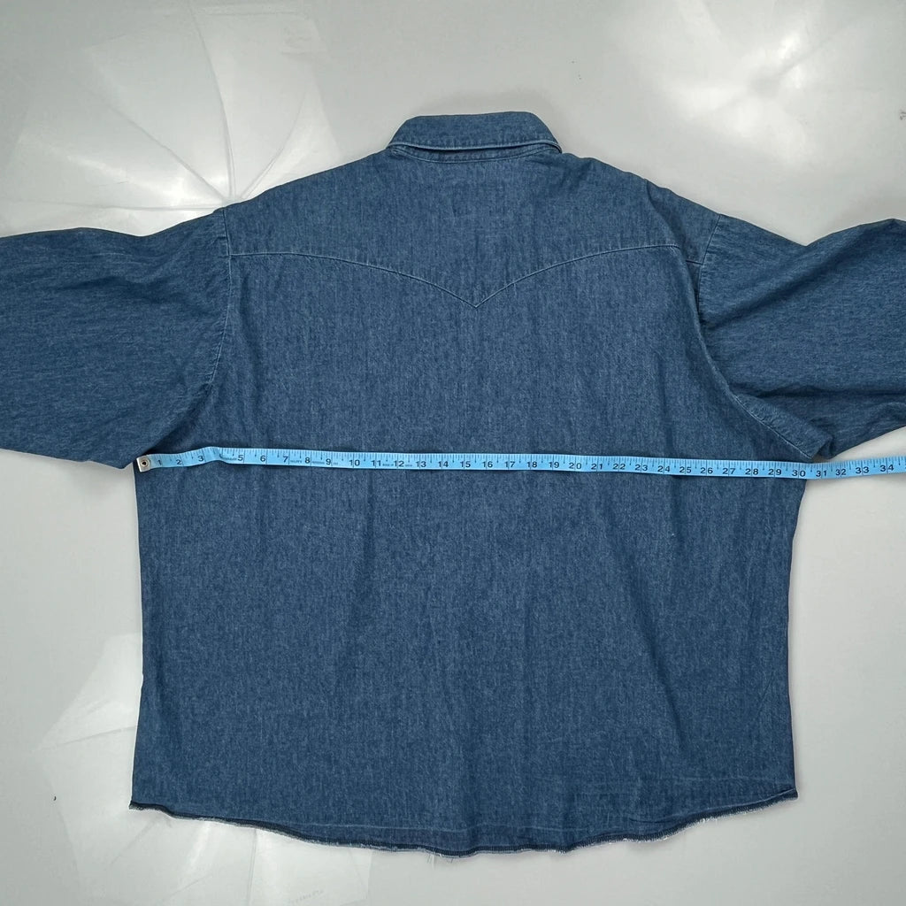 Wrangler Oversized Denim Shirt - 2XL Blue Denim - Image 3