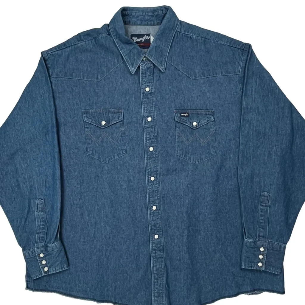 Wrangler Oversized Denim Shirt - 2XL Blue Denim - Image 6
