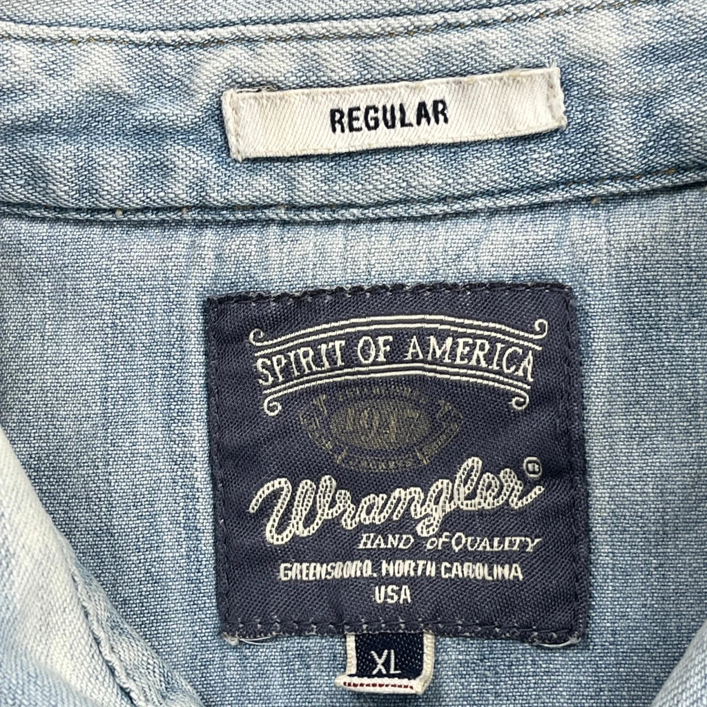 Wrangler Denim Shirt - XL Light Wash Denim - Image 3