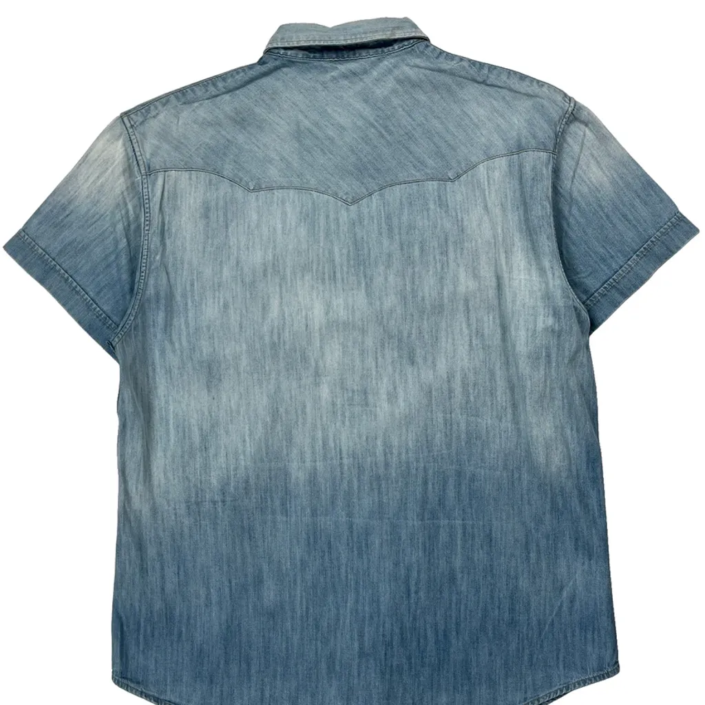 Wrangler Denim Shirt - XL Light Wash Denim - Image 6
