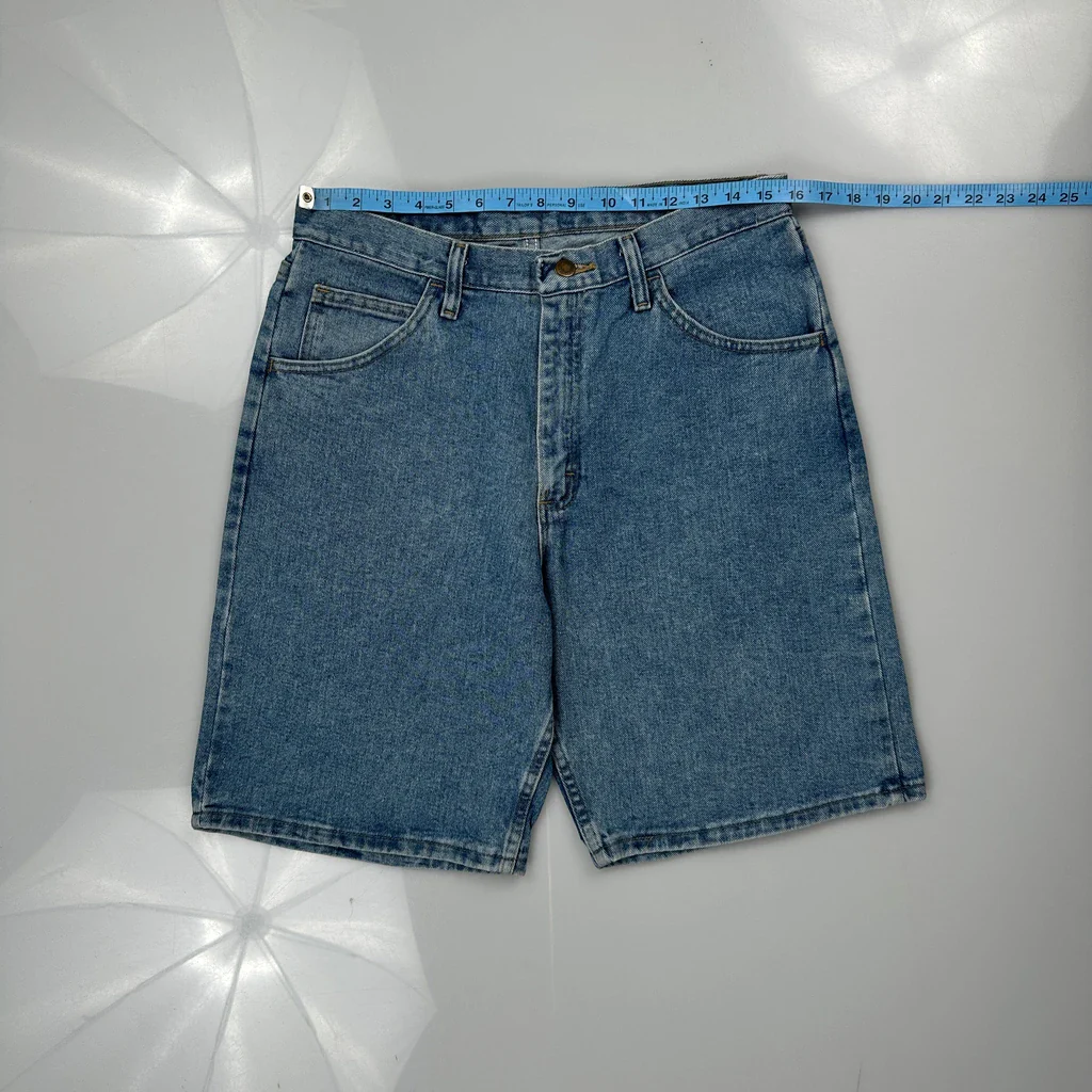 Wrangler Baggy Denim Shorts - 31W 9L Blue Cotton - Image 3