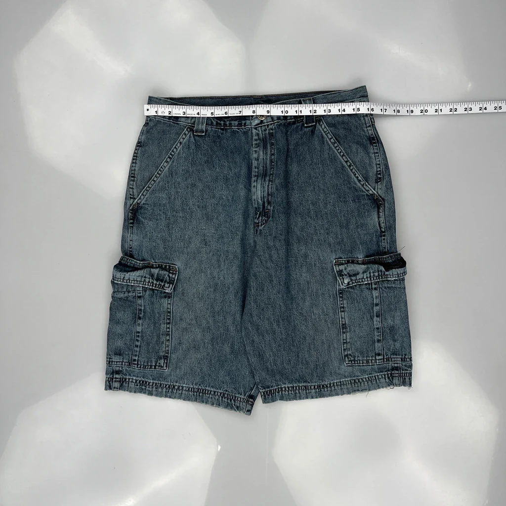 Wrangler Cargo Denim Shorts - 32W 10L Blue Denim - Image 3