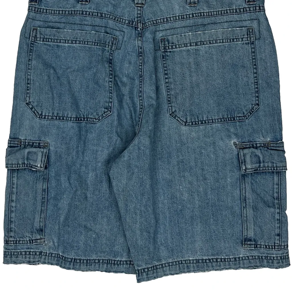 Wrangler Cargo Denim Shorts - 34W 10L Blue Cotton - Image 8