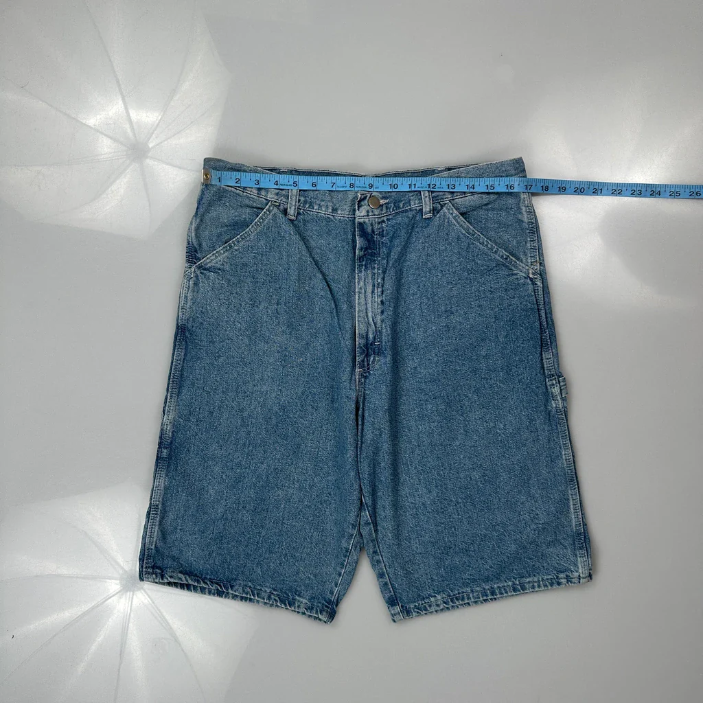 Wrangler Cargo Denim Shorts - 34W 10L Blue Denim - Image 3