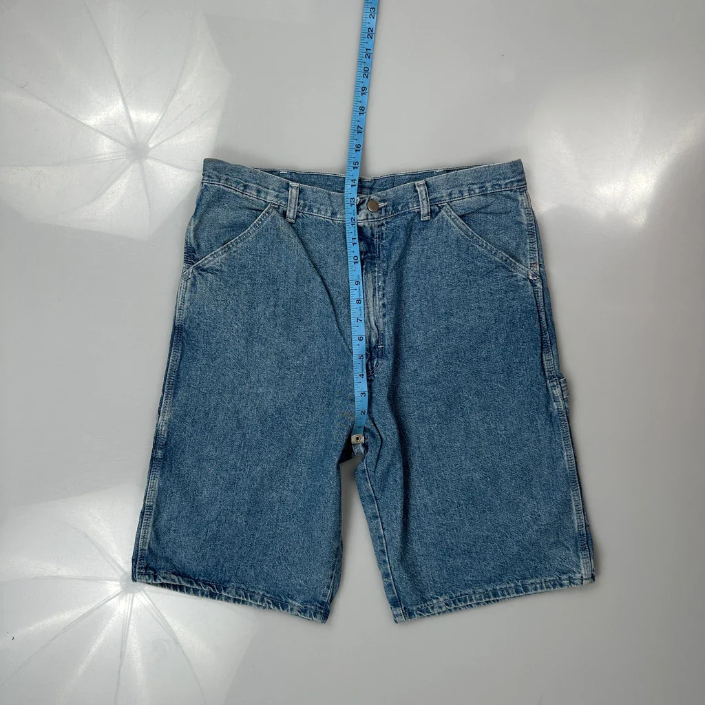 Wrangler Cargo Denim Shorts - 34W 10L Blue Denim - Image 4