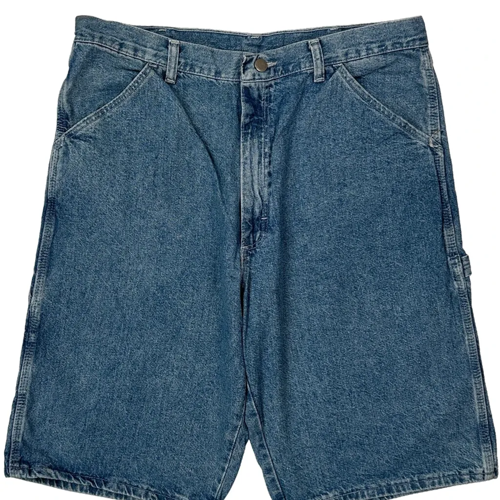 Wrangler Cargo Denim Shorts - 34W 10L Blue Denim - Image 9