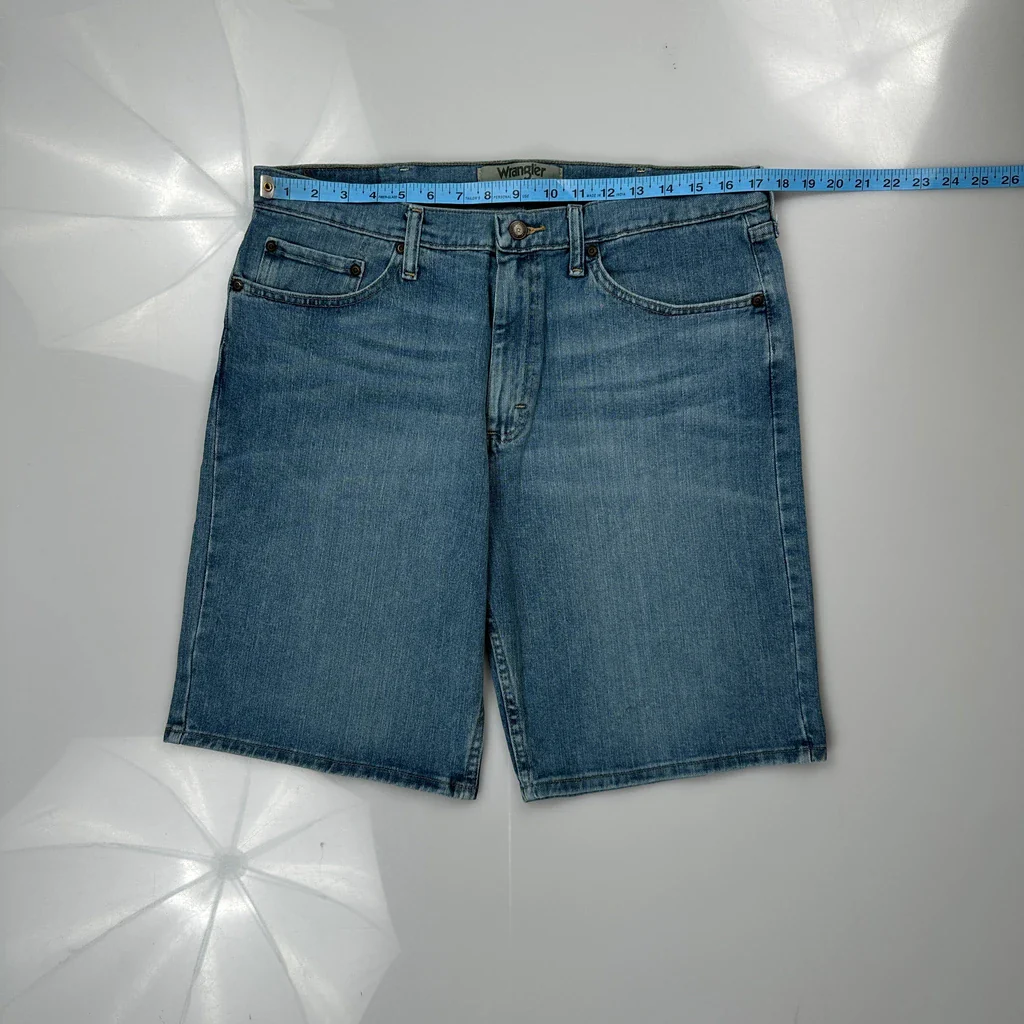 Wrangler Denim Shorts - 34W 10L Blue Cotton - Image 3