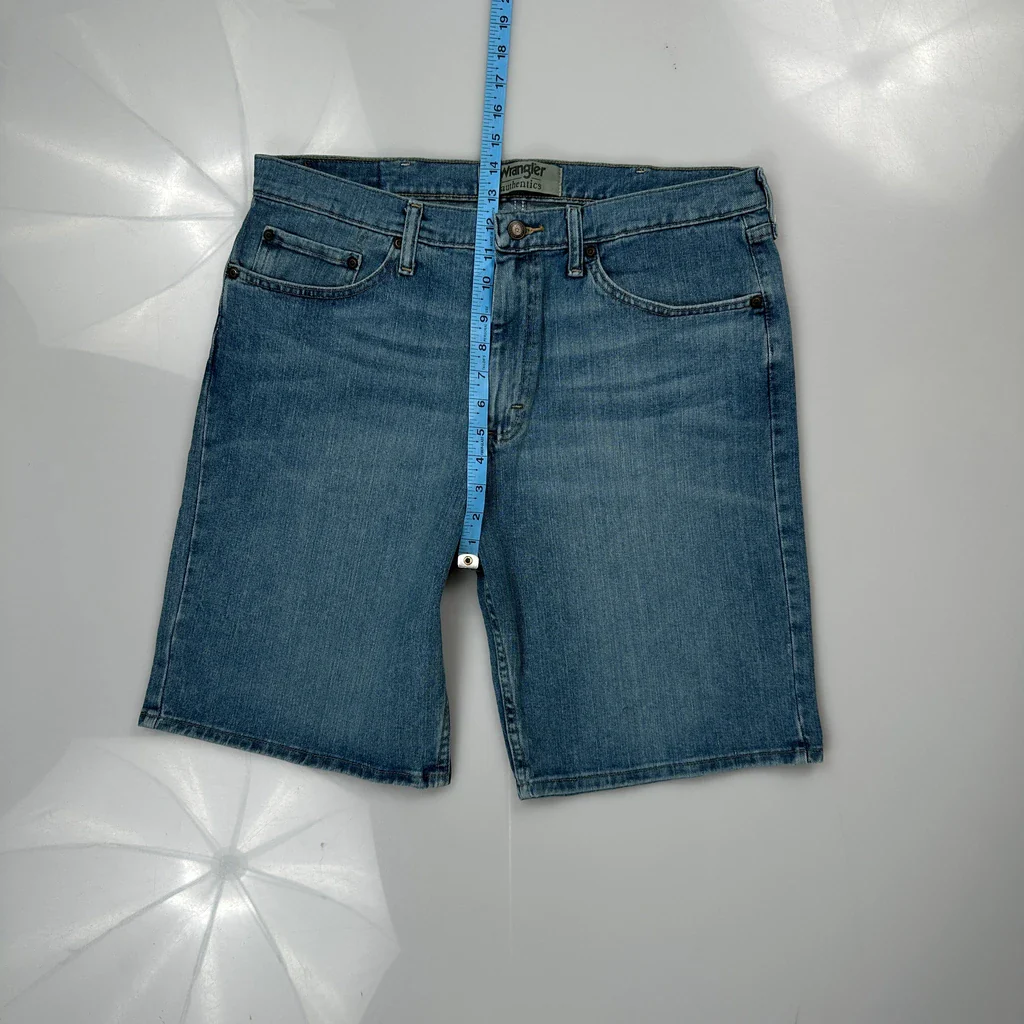 Wrangler Denim Shorts - 34W 10L Blue Cotton - Image 4