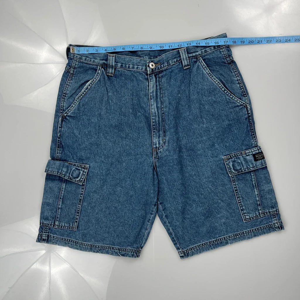 Wrangler Denim Shorts - 34W 9L Blue Denim - Image 3