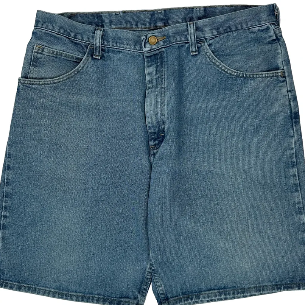 Wrangler Baggy Denim Shorts - 36W 10L Blue Cotton - Image 10