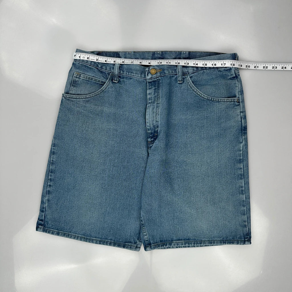 Wrangler Baggy Denim Shorts - 36W 10L Blue Cotton - Image 3