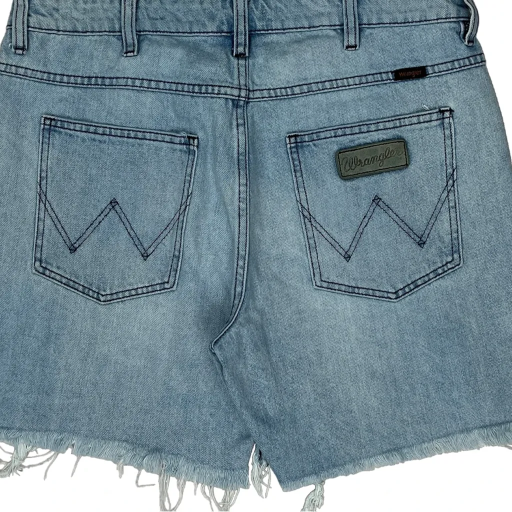 Wrangler Denim Shorts - 33W UK 14 Light Wash Denim - Image 8