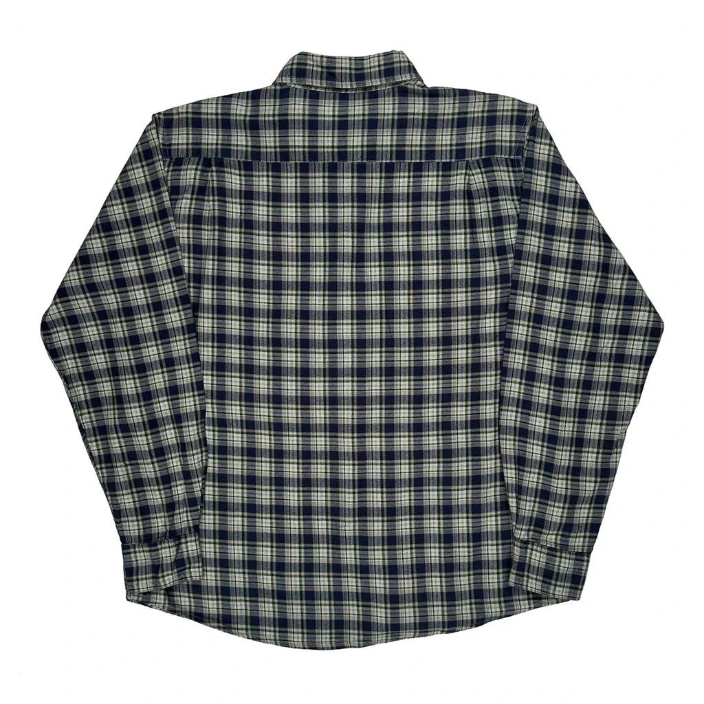 Wrangler Checked Flannel Shirt - Large Blue Cotton - Image 2