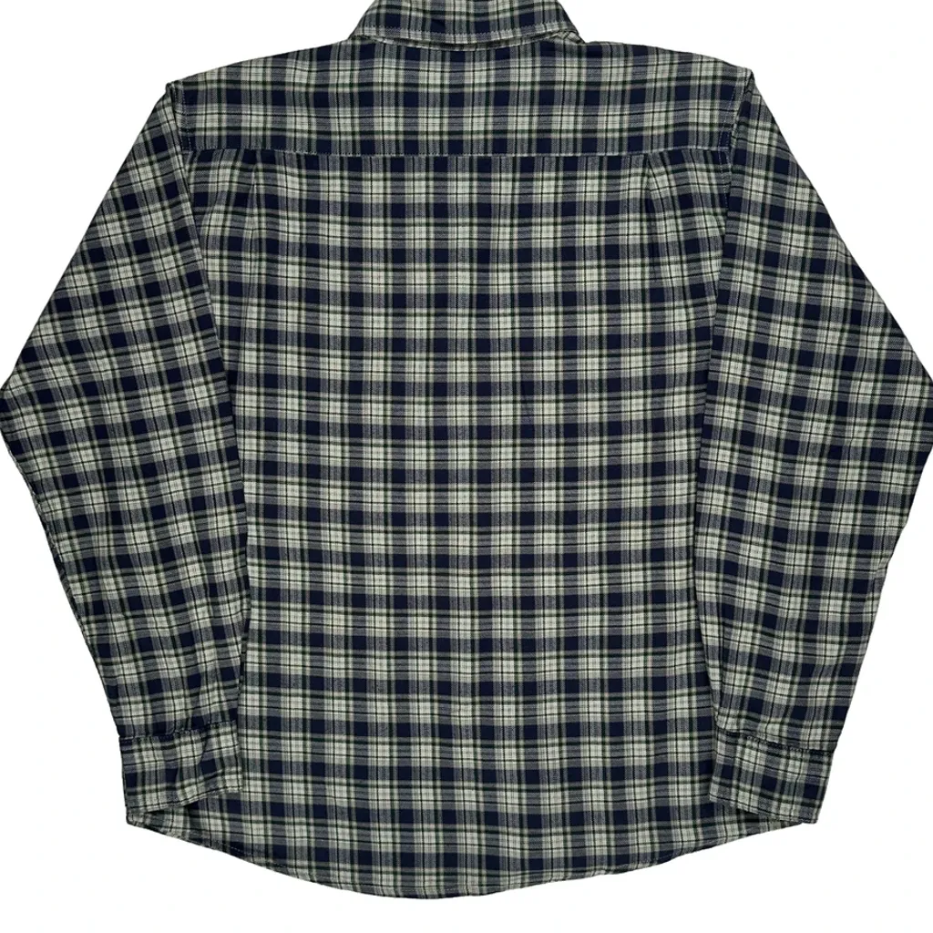 Wrangler Checked Flannel Shirt - Large Blue Cotton - Image 6