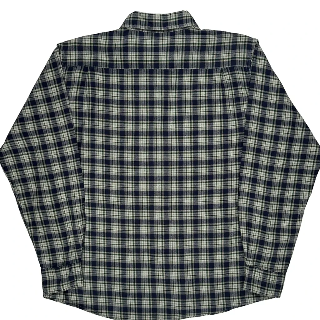 Wrangler Checked Flannel Shirt - Large Blue Cotton - Image 7