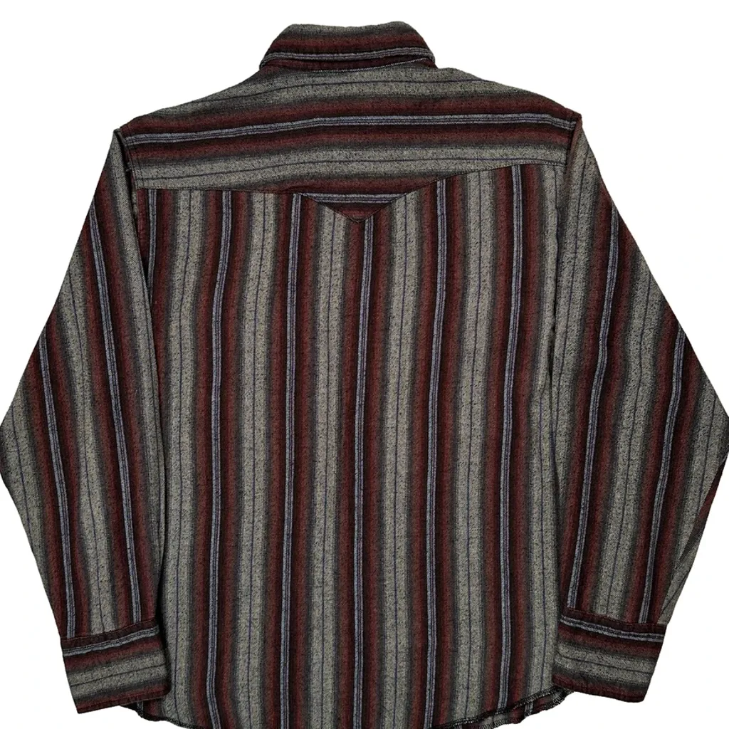 Wrangler Striped Flannel Shirt - XL Brown Cotton - Image 6