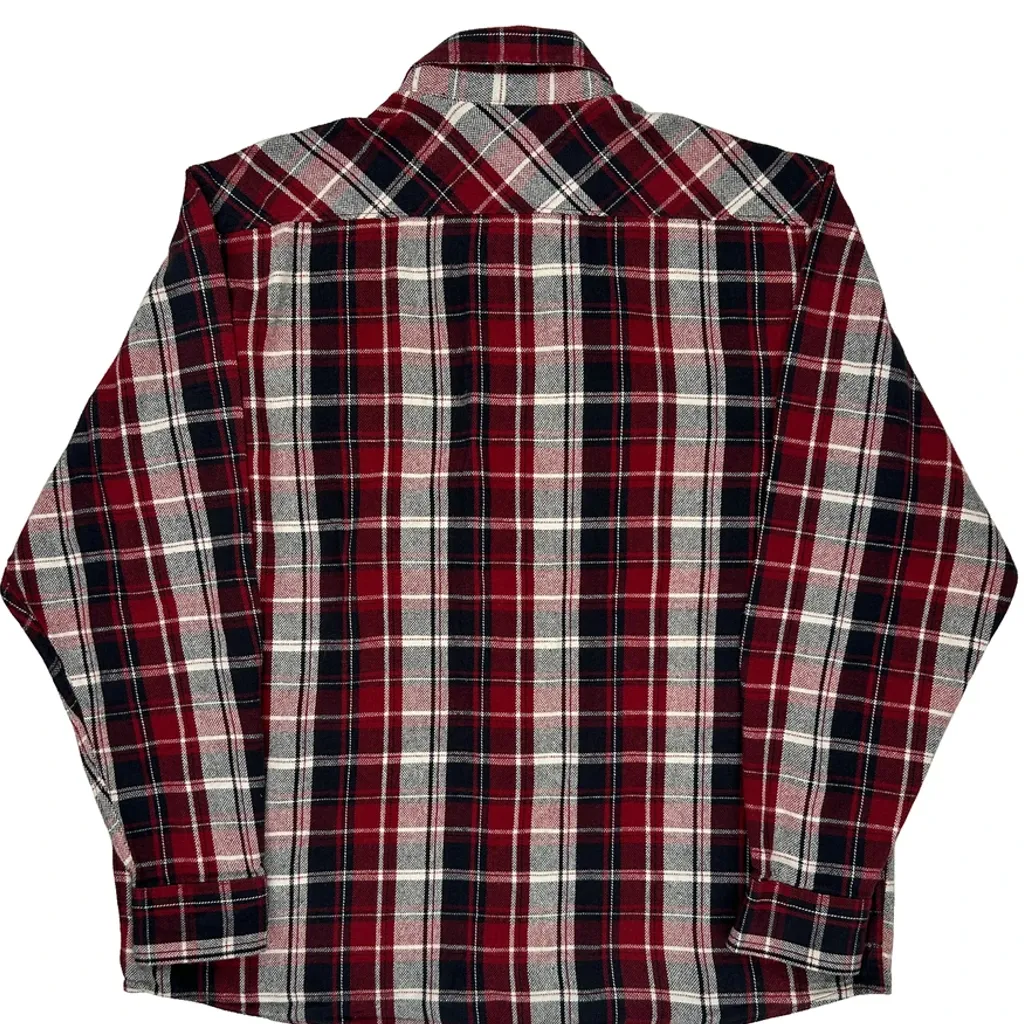 Wrangler Checked Flannel Shirt - Large Red Cotton - Image 7