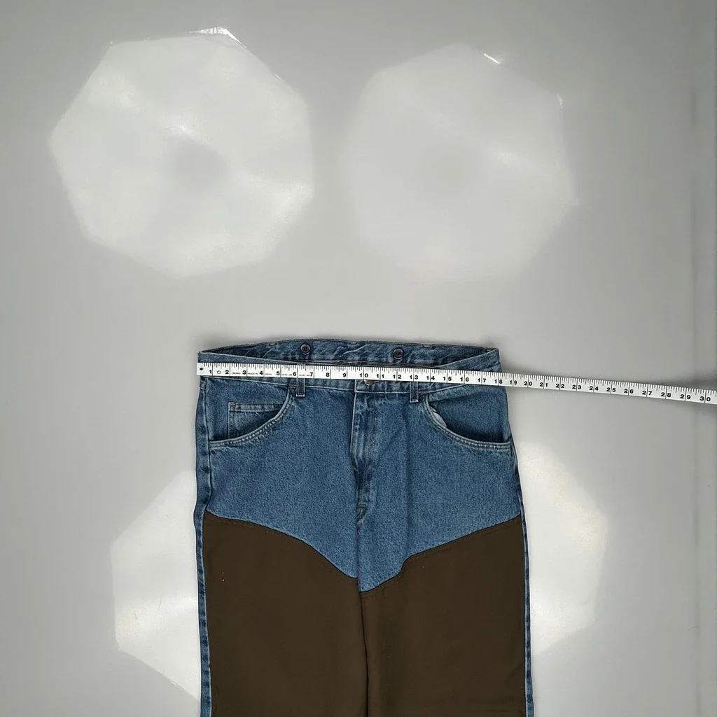 Wrangler Contrast Stitch Jeans - 36W 32L Blue Cotton - Image 3