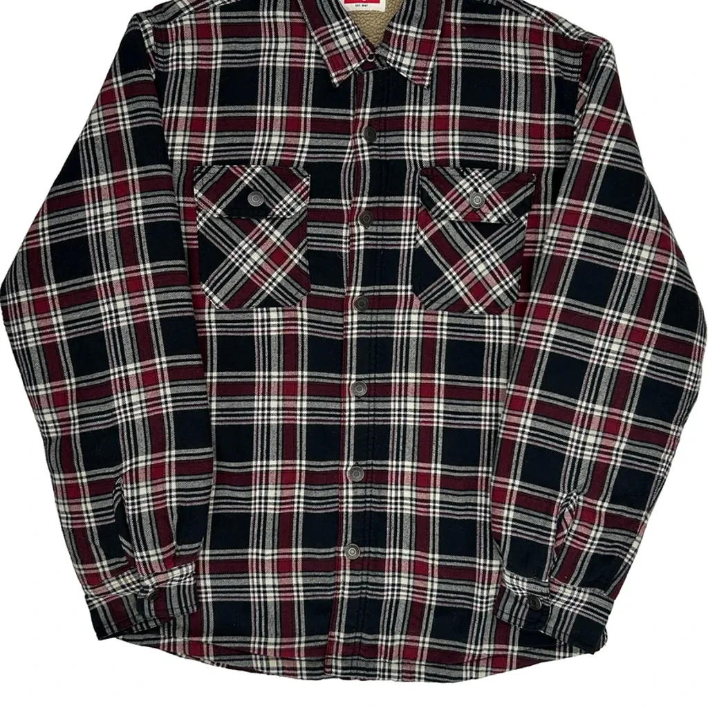 Wrangler Checked Overshirt - Medium Black Cotton - Image 4