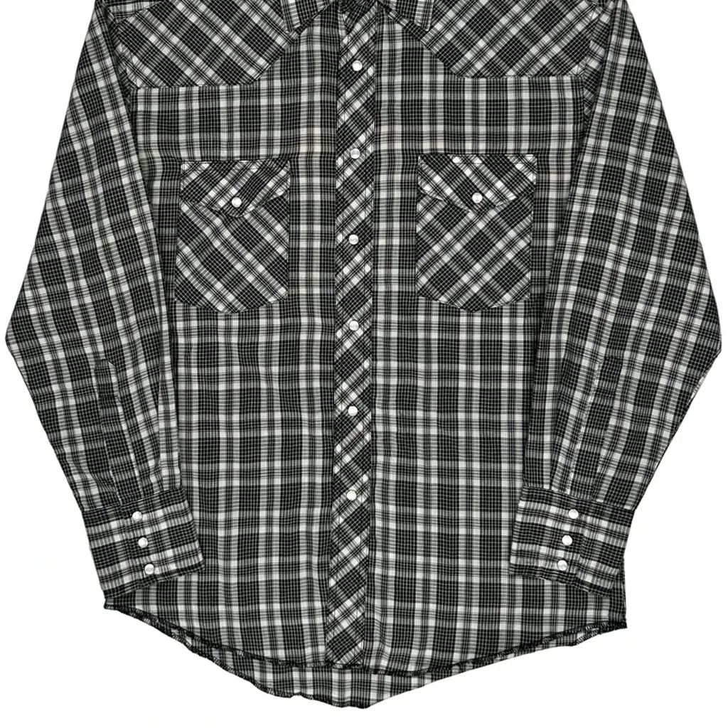 Wrangler Checked Shirt - Medium Black Cotton - Image 5