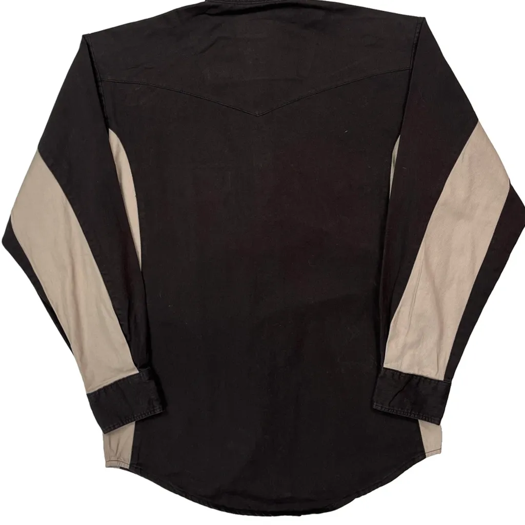 Wrangler Contrast Stitch Shirt - Small Black Cotton - Image 7