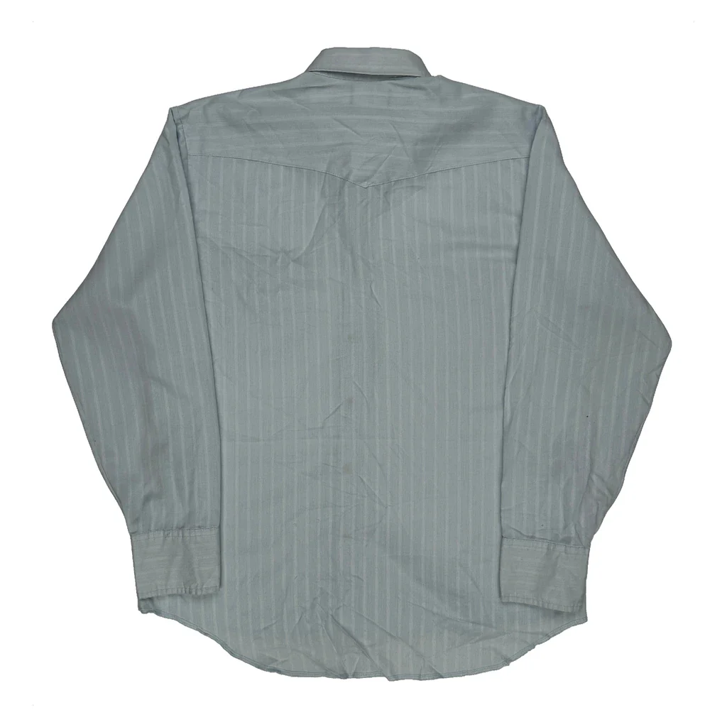 Wrangler Striped Shirt - Large Blue Cotton - Image 2