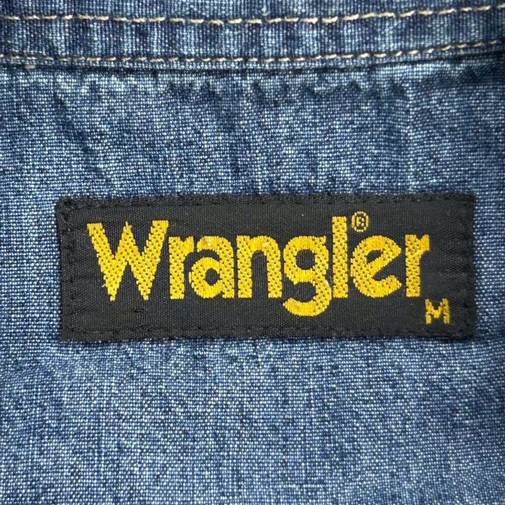 Wrangler Checked Shirt - Medium Blue Cotton - Image 3