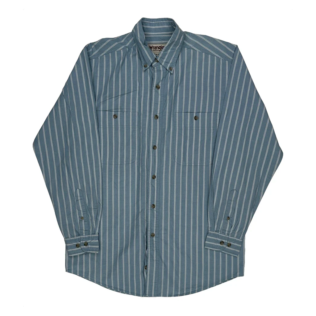 Wrangler Striped Shirt - Medium Blue Cotton