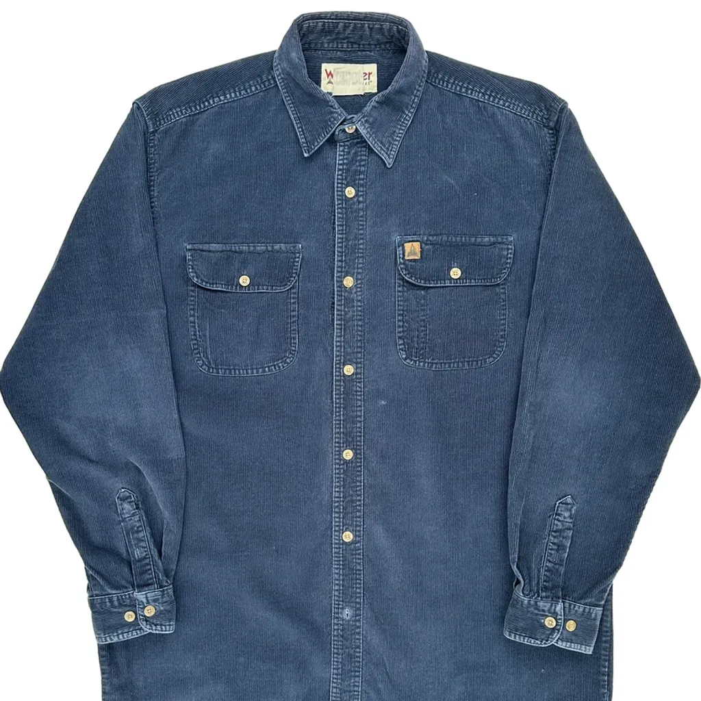 Wrangler Shirt - XL Blue Corduroy - Image 5