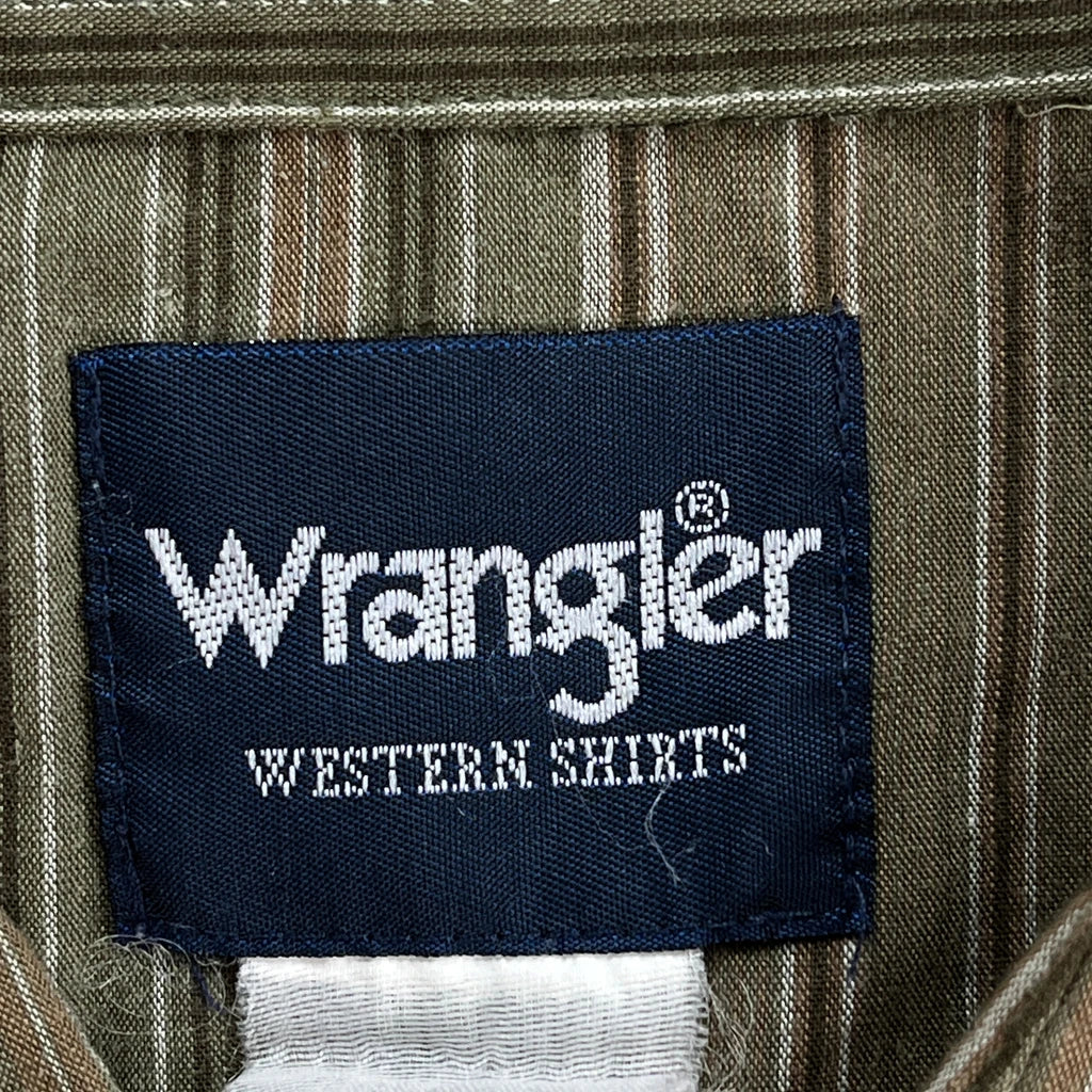 Wrangler Striped Shirt - XL Brown Cotton - Image 4