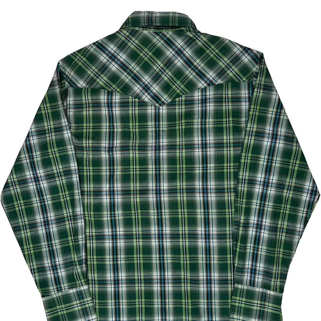 Wrangler Checked Shirt - Medium Green Cotton - Image 7