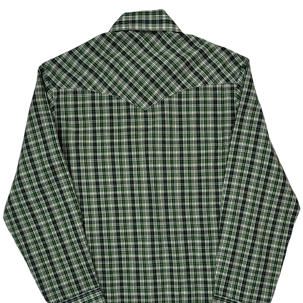 Wrangler Checked Shirt - Small Green Cotton - Image 7