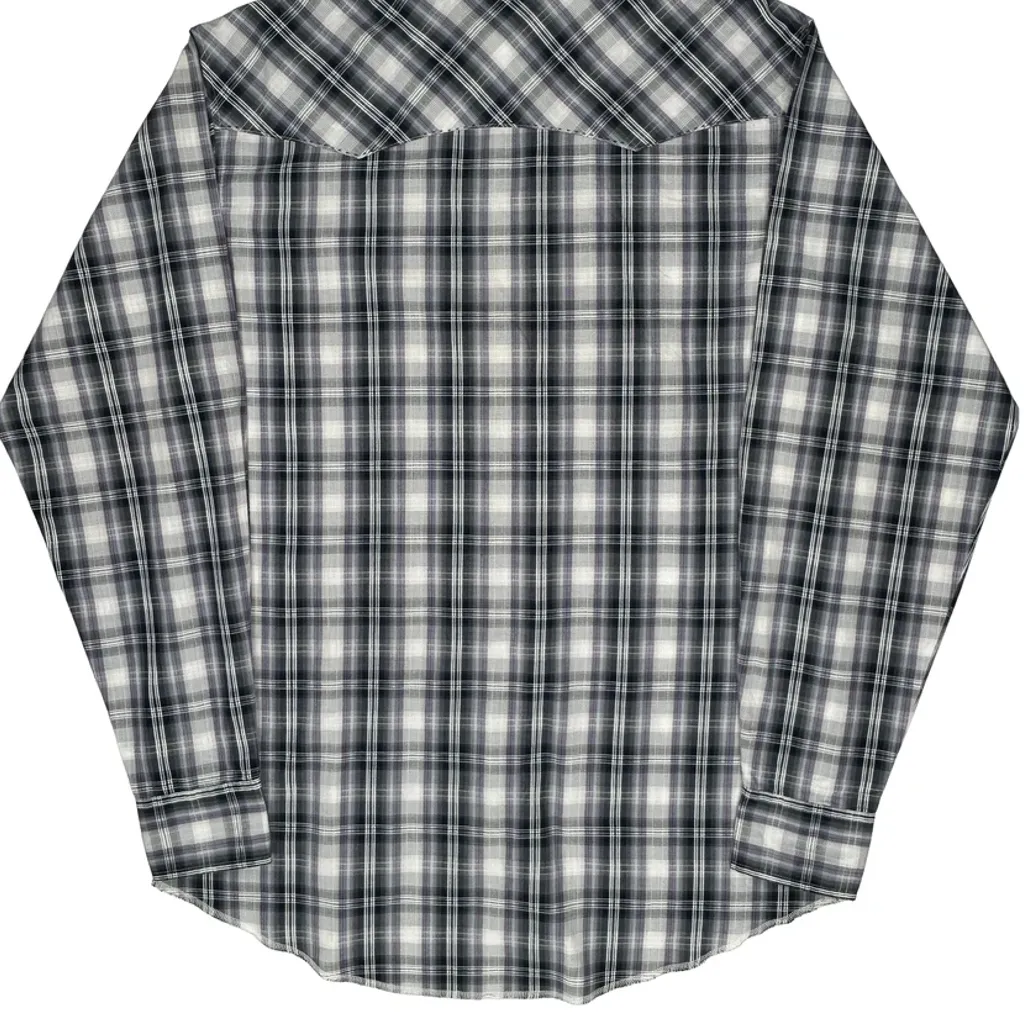 Wrangler Checked Shirt - XL Grey Cotton - Image 6