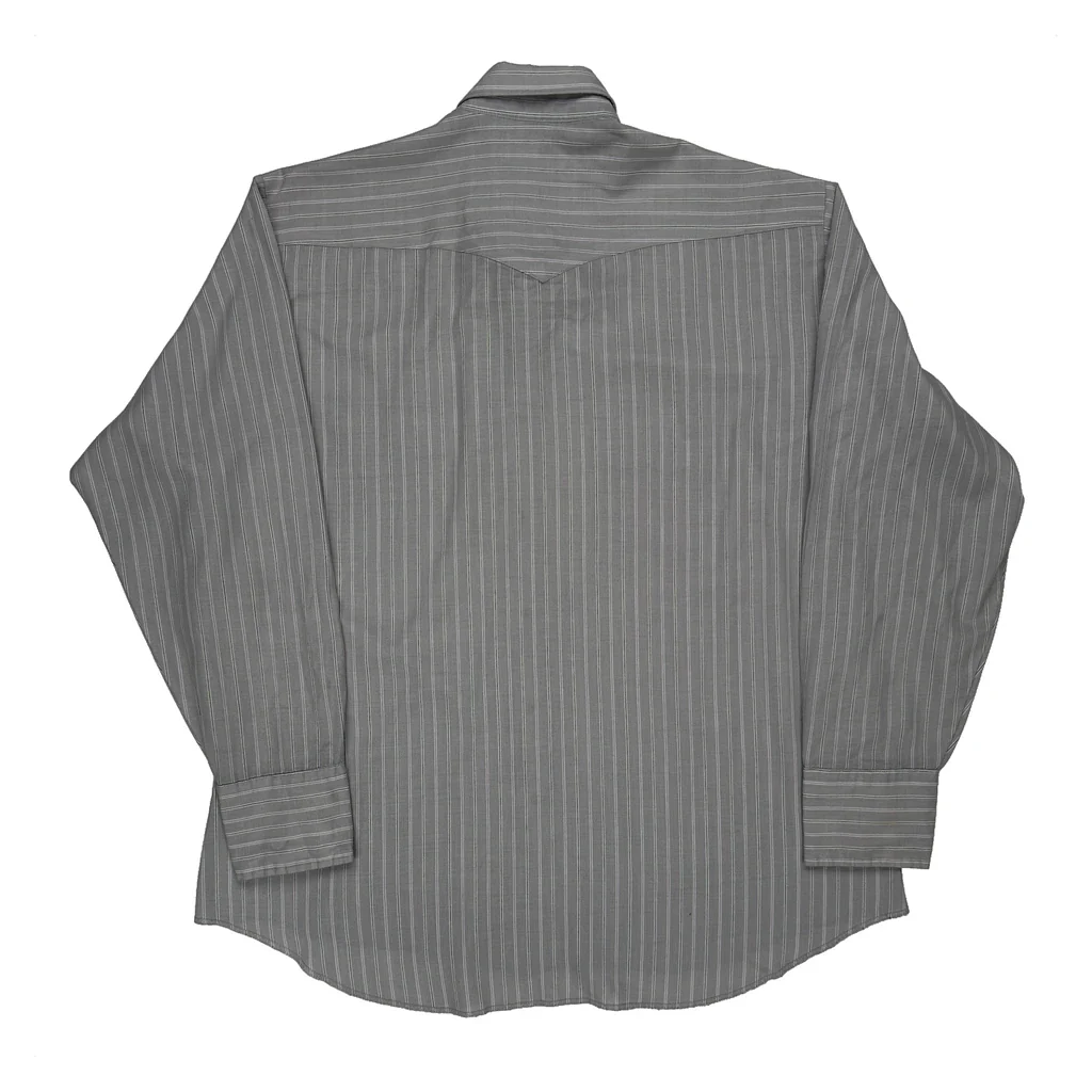 Wrangler Striped Shirt - XL Grey Cotton - Image 2