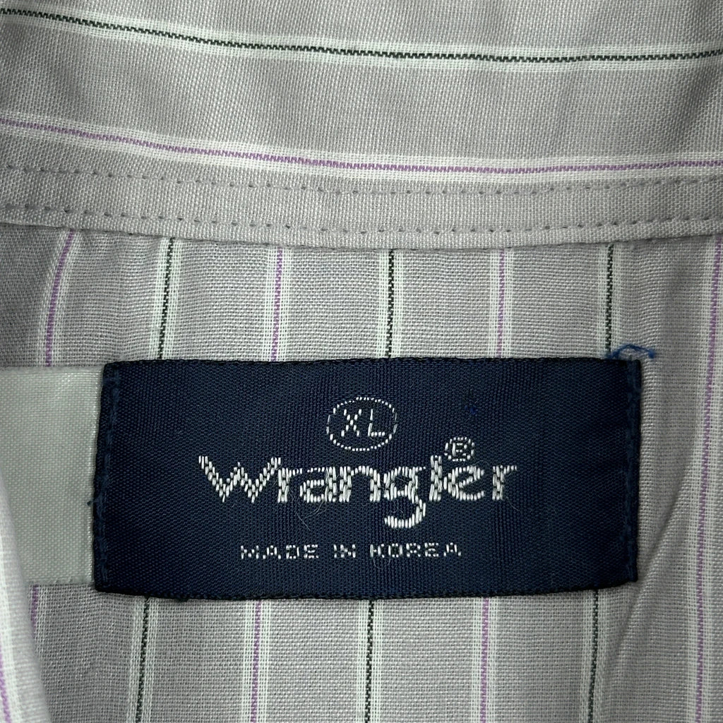 Wrangler Striped Shirt - XL Grey Cotton - Image 3