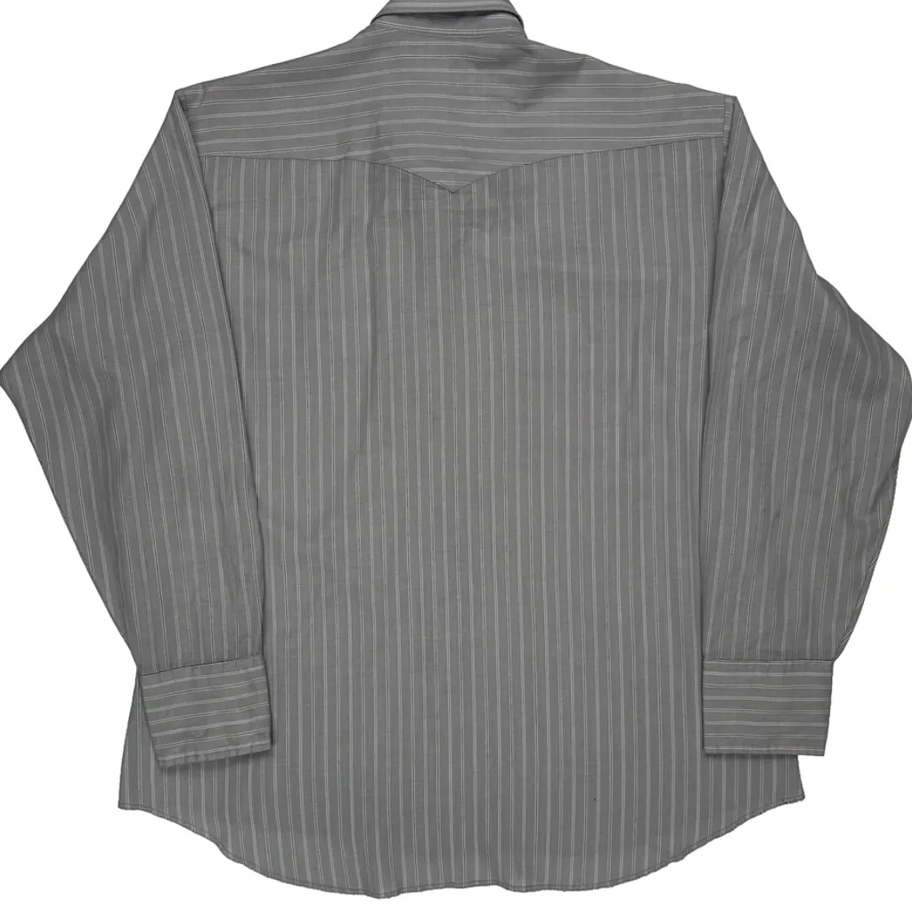 Wrangler Striped Shirt - XL Grey Cotton - Image 6