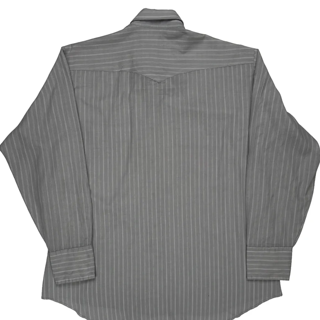 Wrangler Striped Shirt - XL Grey Cotton - Image 7
