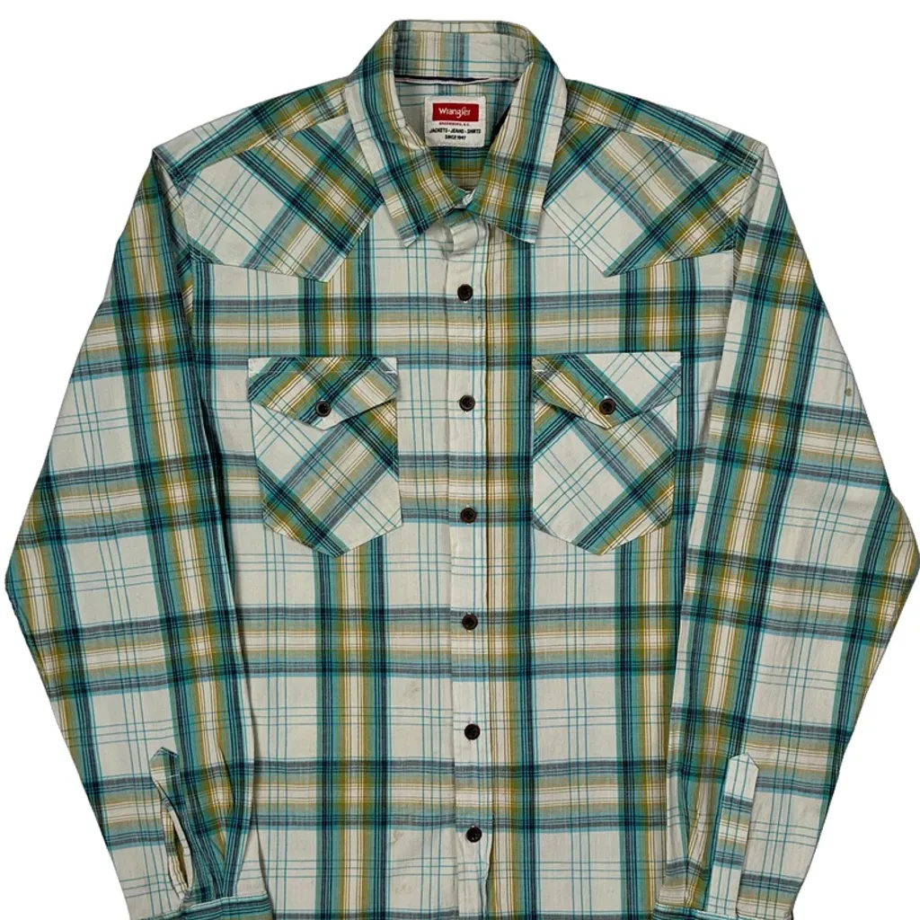 Wrangler Checked Shirt - Medium Multicoloured Cotton Blend - Image 5