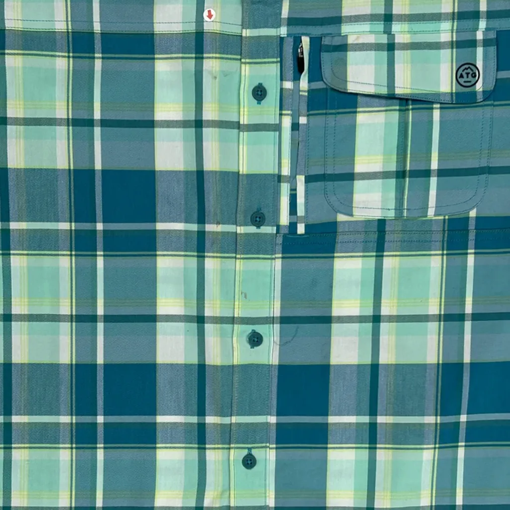 Wrangler Checked Short Sleeve Shirt - Medium Blue Polyester - Image 8