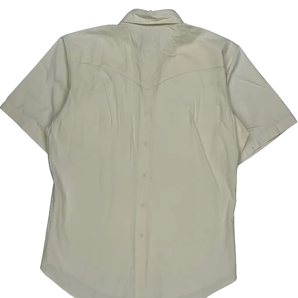 Wrangler Short Sleeve Shirt - Medium Cream Cotton - Image 6