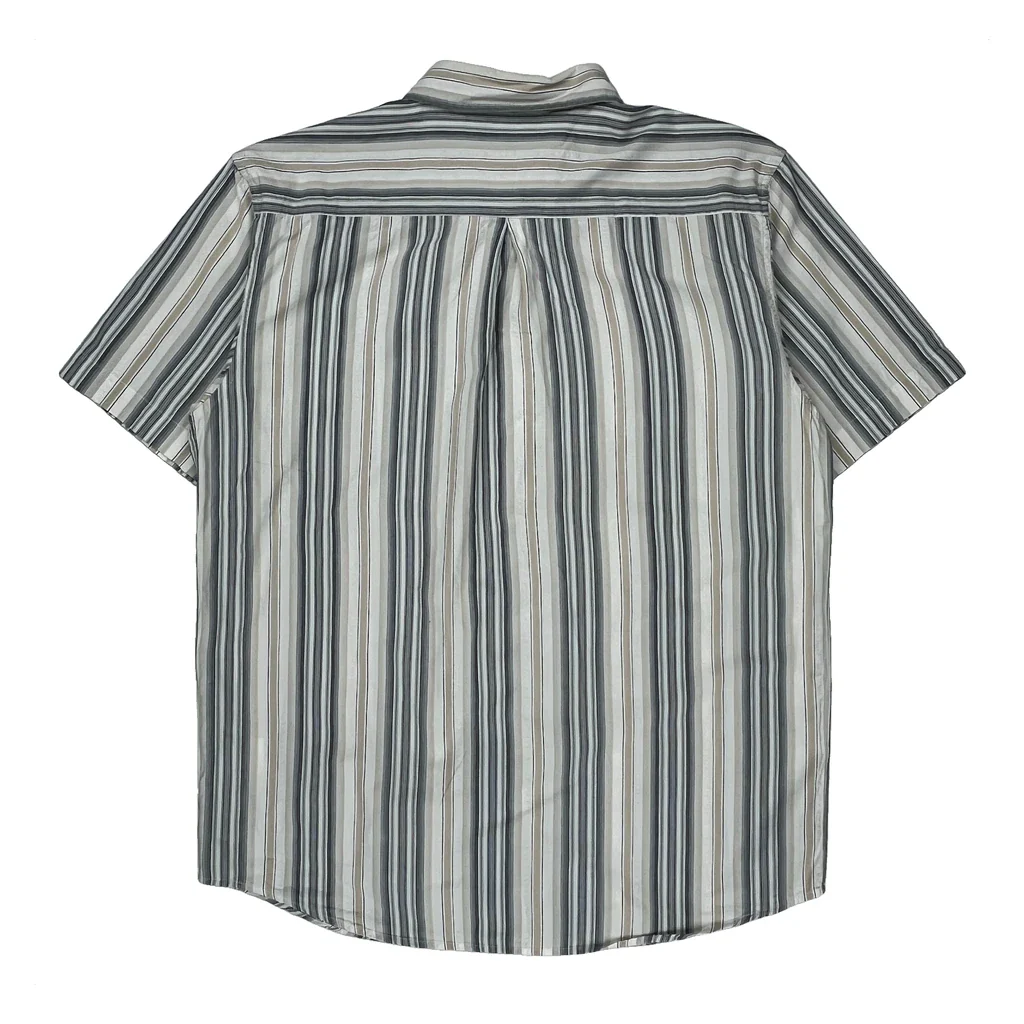 Wrangler Striped Short Sleeve Shirt - Large Gray Cotton - Image 2