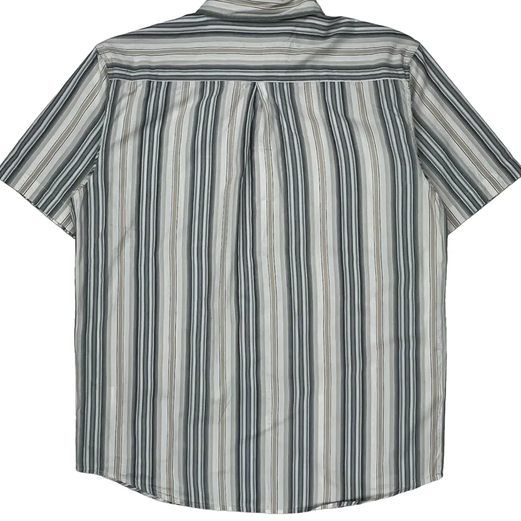 Wrangler Striped Short Sleeve Shirt - Large Gray Cotton - Image 6
