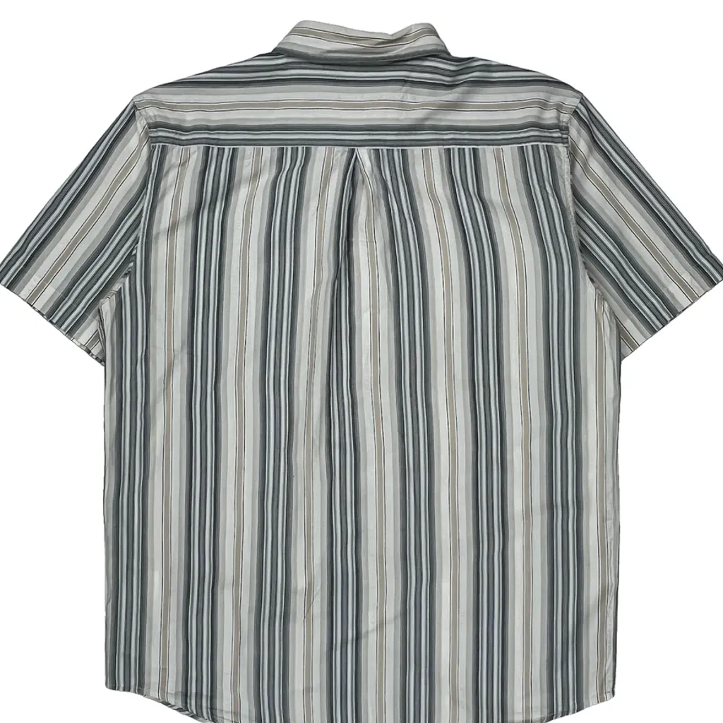 Wrangler Striped Short Sleeve Shirt - Large Gray Cotton - Image 7