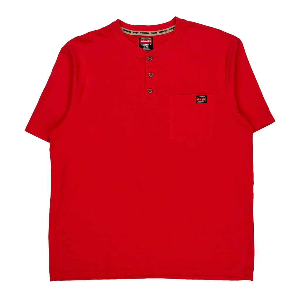 Wrangler T-Shirt - XL Red Cotton