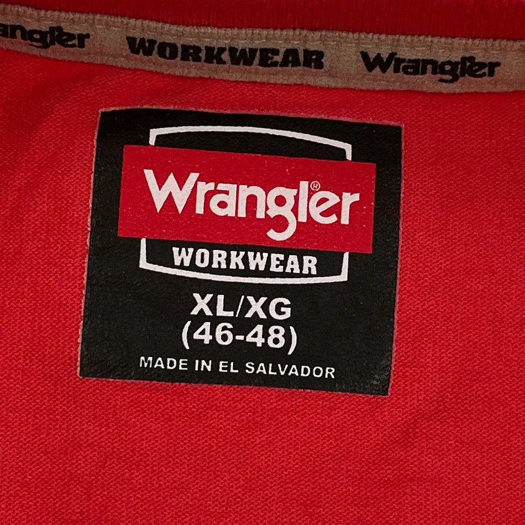 Wrangler T-Shirt - XL Red Cotton - Image 3