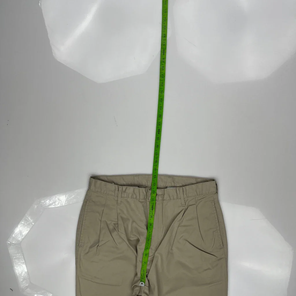 Wrangler Pleated Trousers - 32W 34L Beige Cotton - Image 4