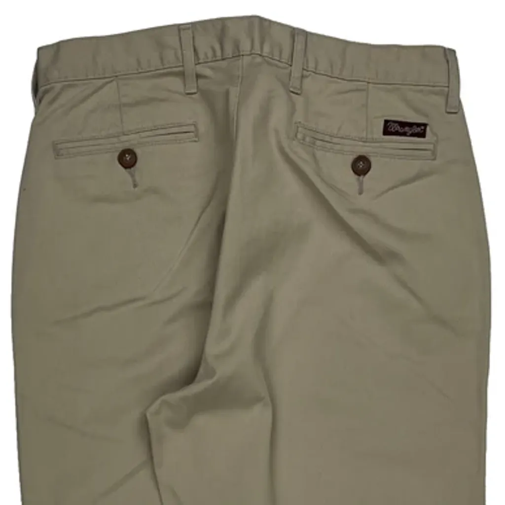 Wrangler Pleated Trousers - 32W 34L Beige Cotton - Image 7