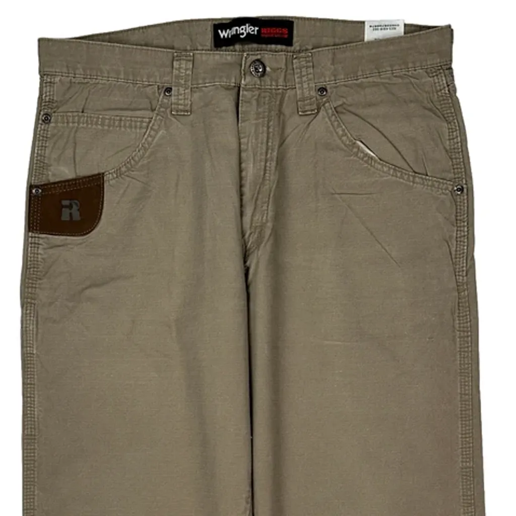 Wrangler Trousers - 36W 32L Khaki Cotton - Image 10