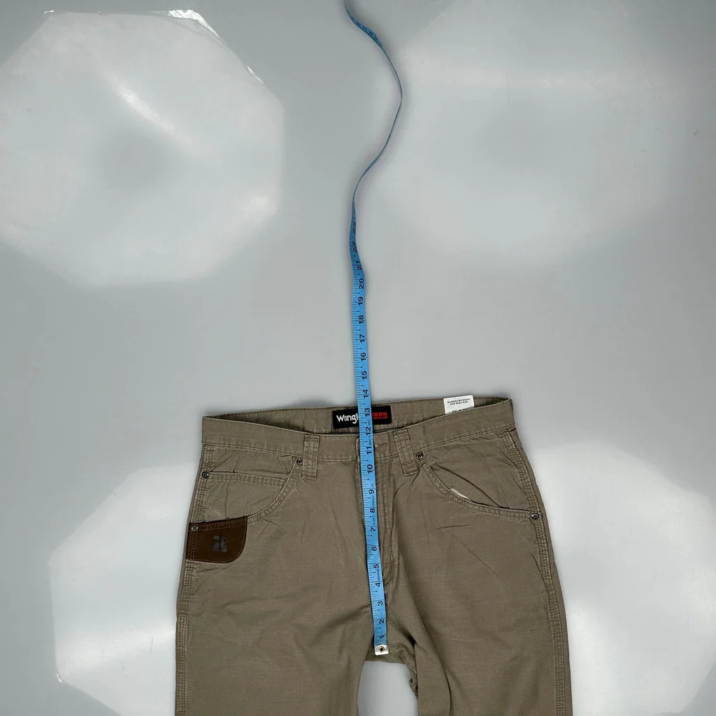 Wrangler Trousers - 36W 32L Khaki Cotton - Image 4