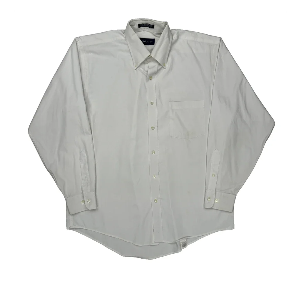 Wrinkle Free Gant Shirt - Medium White Cotton Blend